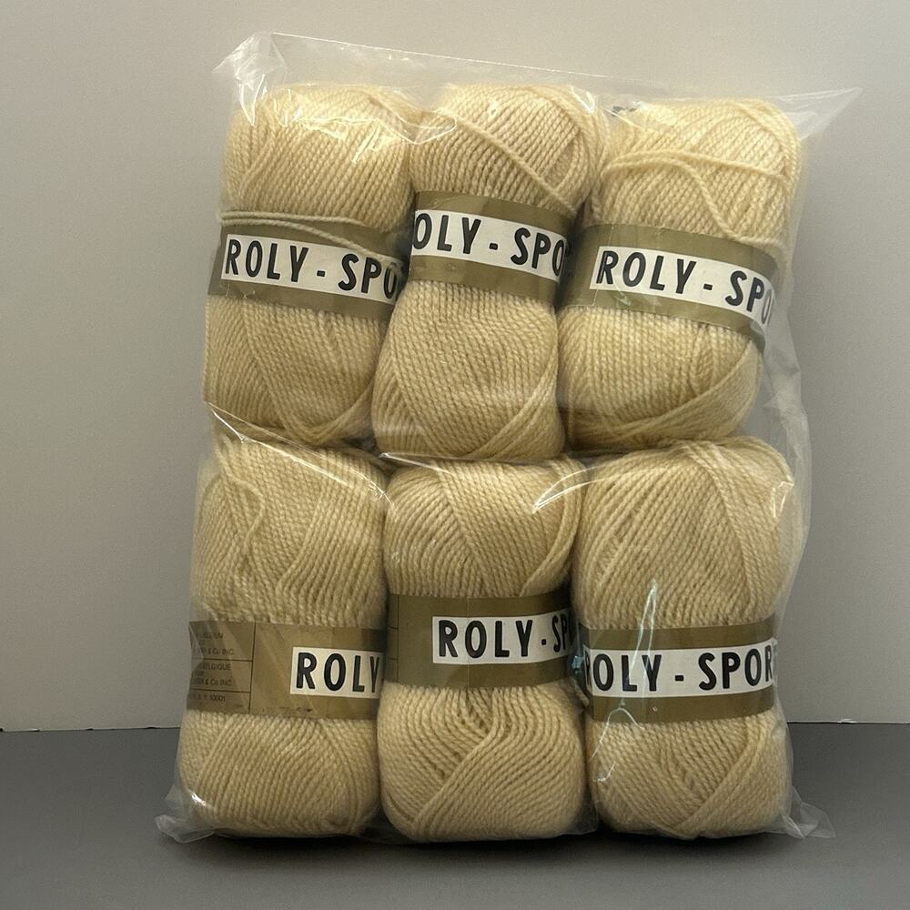 Unger Roly Sport Yarn Skeins 4841 Light Brown 100% Acrylic Soft Lot of 6